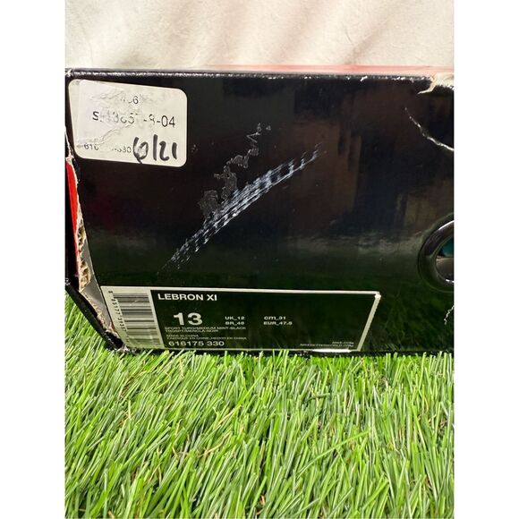 Size 13 - OG box RARE VNDS Nike LeBron XI South Beach 2014  616175-330 - Picture 9 of 10